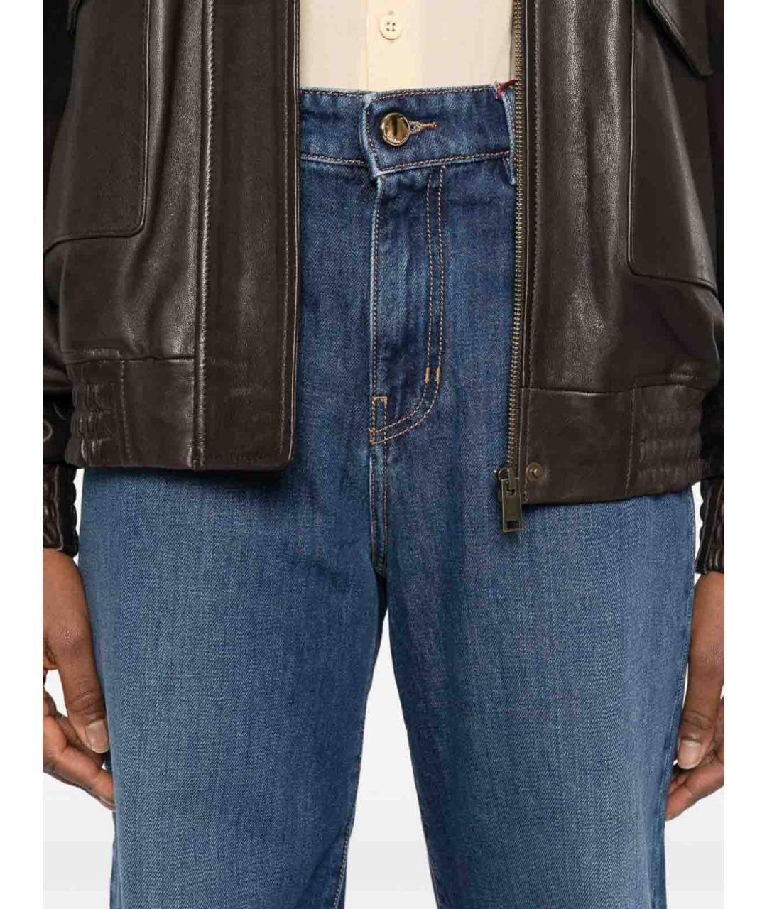 MAX MARA Синие хлопковые прямые джинсы, фото 4
