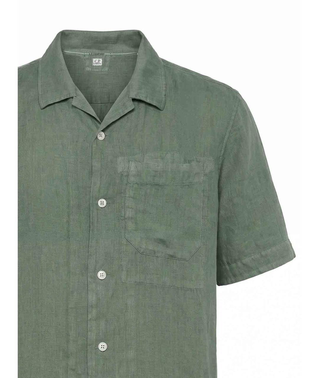 CP COMPANY Зеленая льняная кэжуал рубашка, фото 3