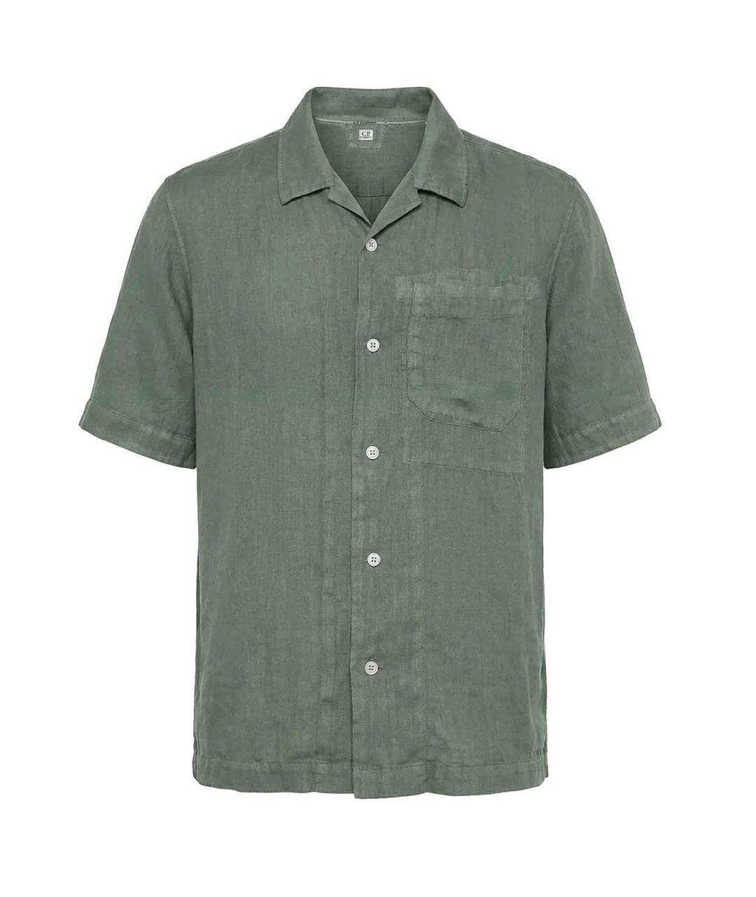 CP COMPANY Зеленая льняная кэжуал рубашка, фото 1