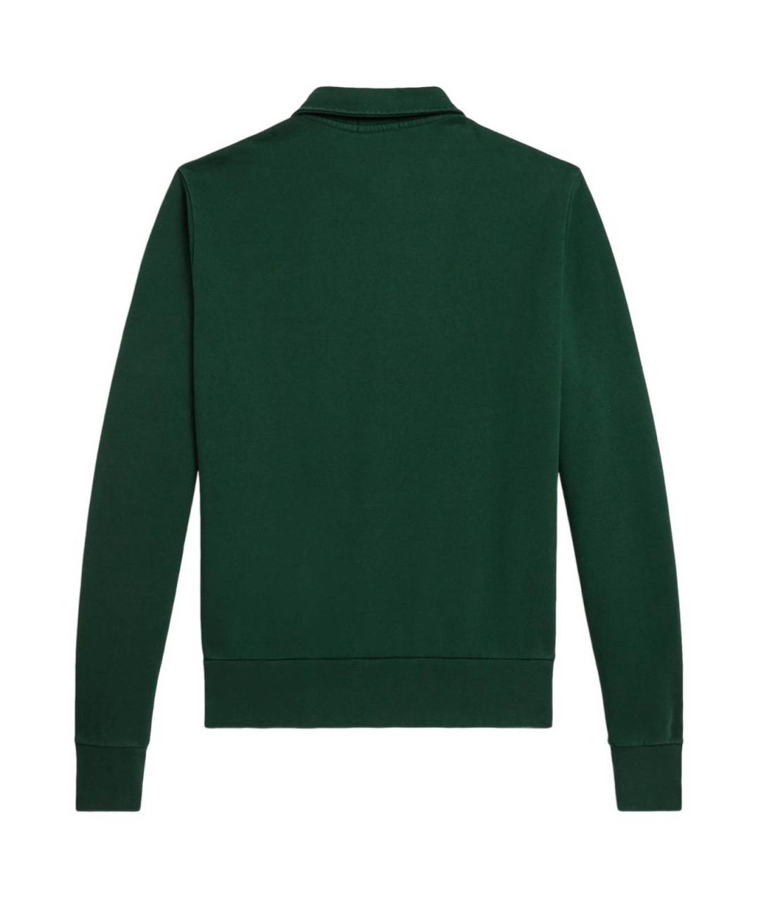 POLO RALPH LAUREN Зеленое хлопковое поло с длинным рукавом, фото 2