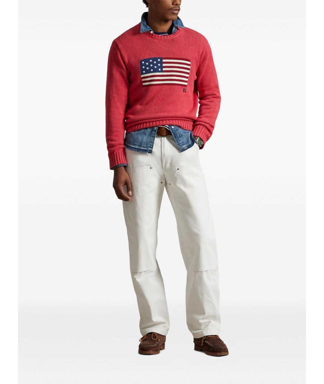 POLO RALPH LAUREN Красный хлопковый джемпер / свитер, фото 2