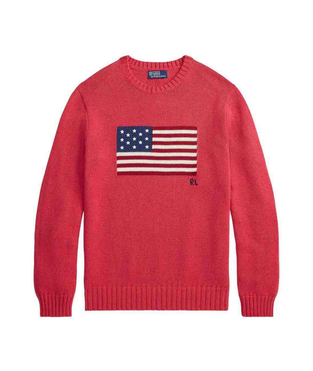 POLO RALPH LAUREN Красный хлопковый джемпер / свитер, фото 1