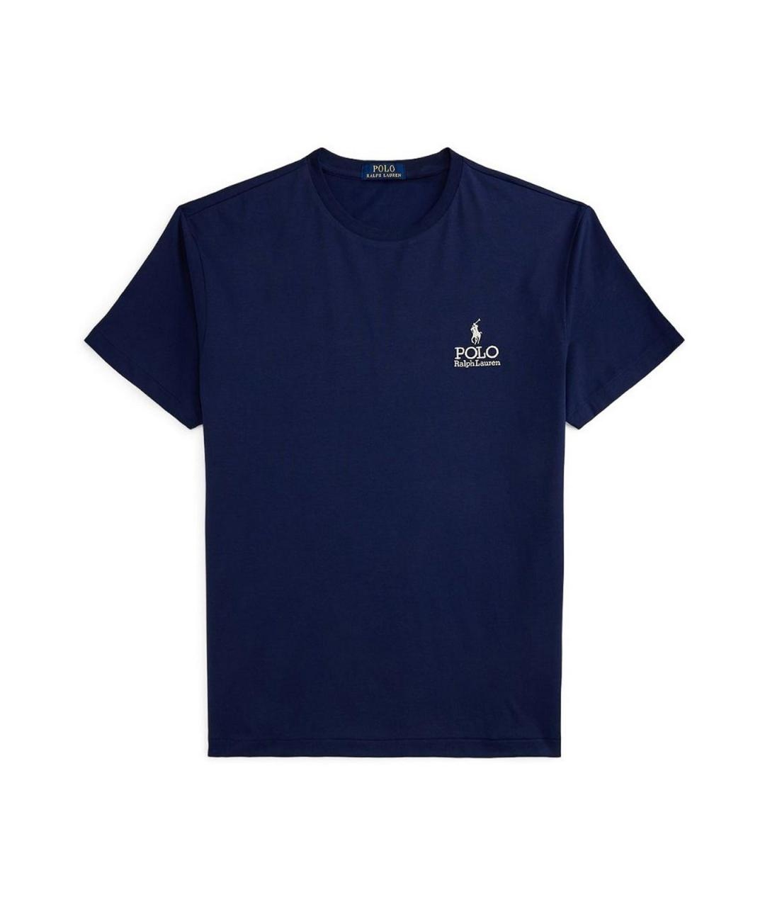 POLO RALPH LAUREN Темно-синяя хлопковая футболка, фото 1