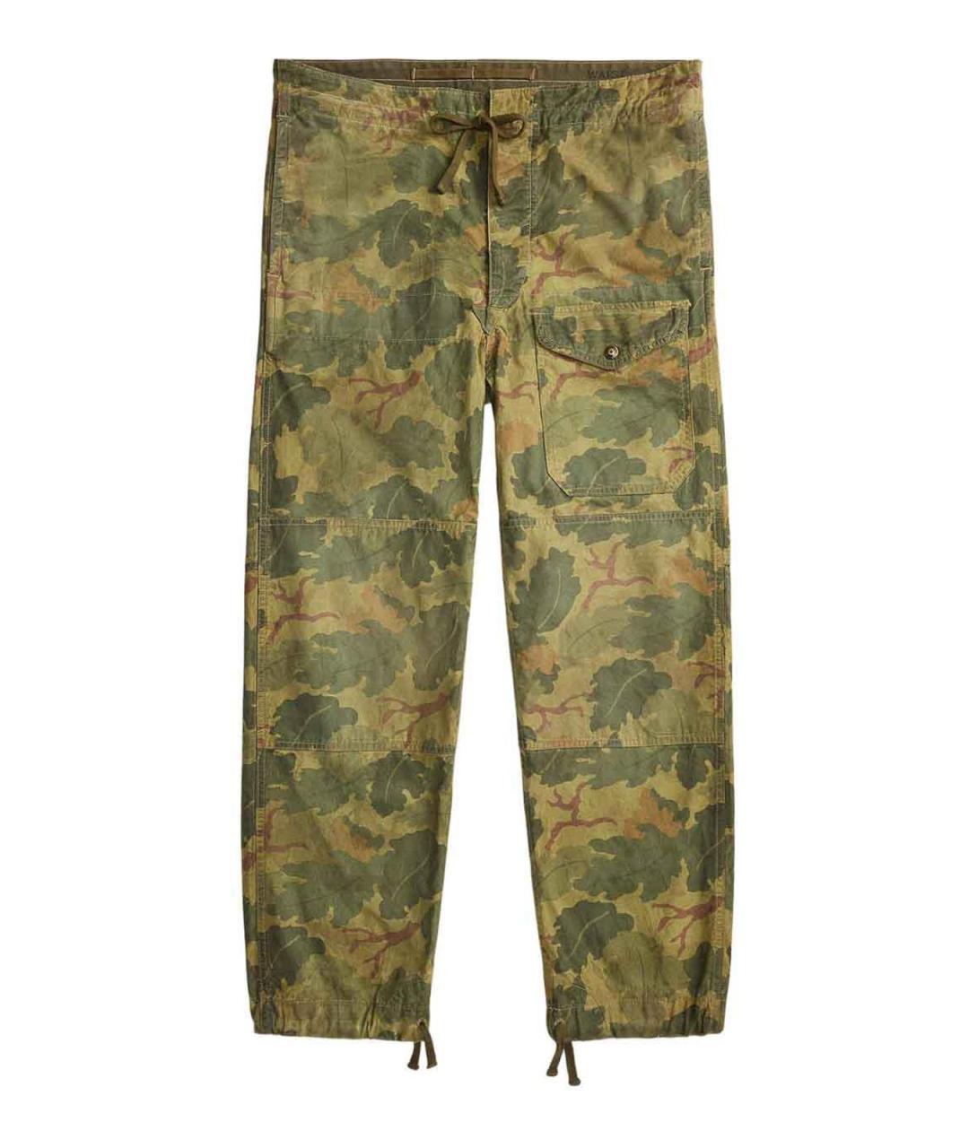 RALPH LAUREN Зеленые хлопковые повседневные брюки, фото 1