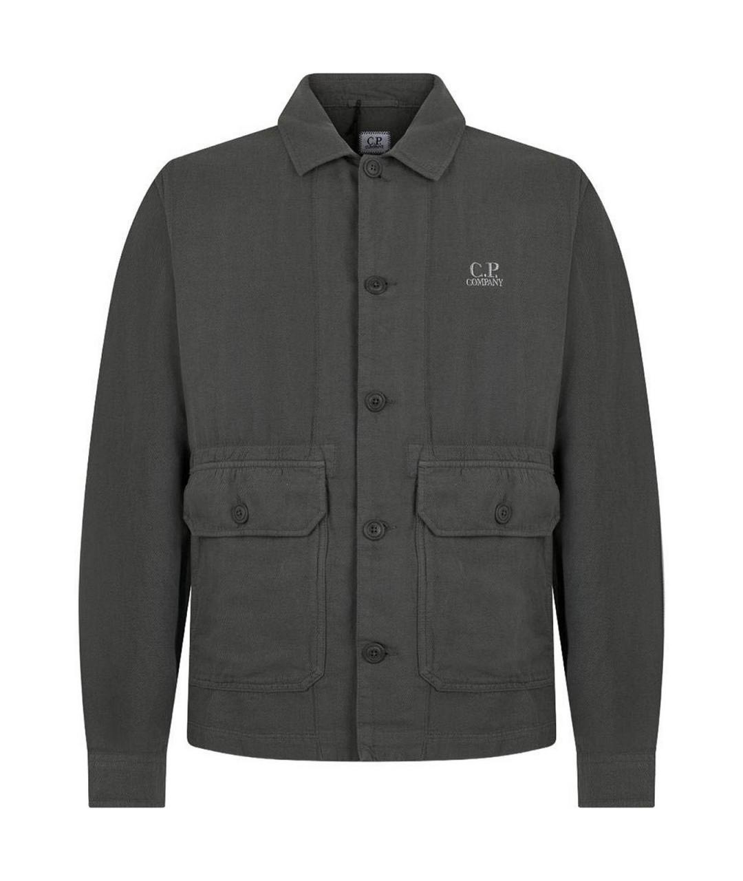 CP COMPANY Серая льняная кэжуал рубашка, фото 1