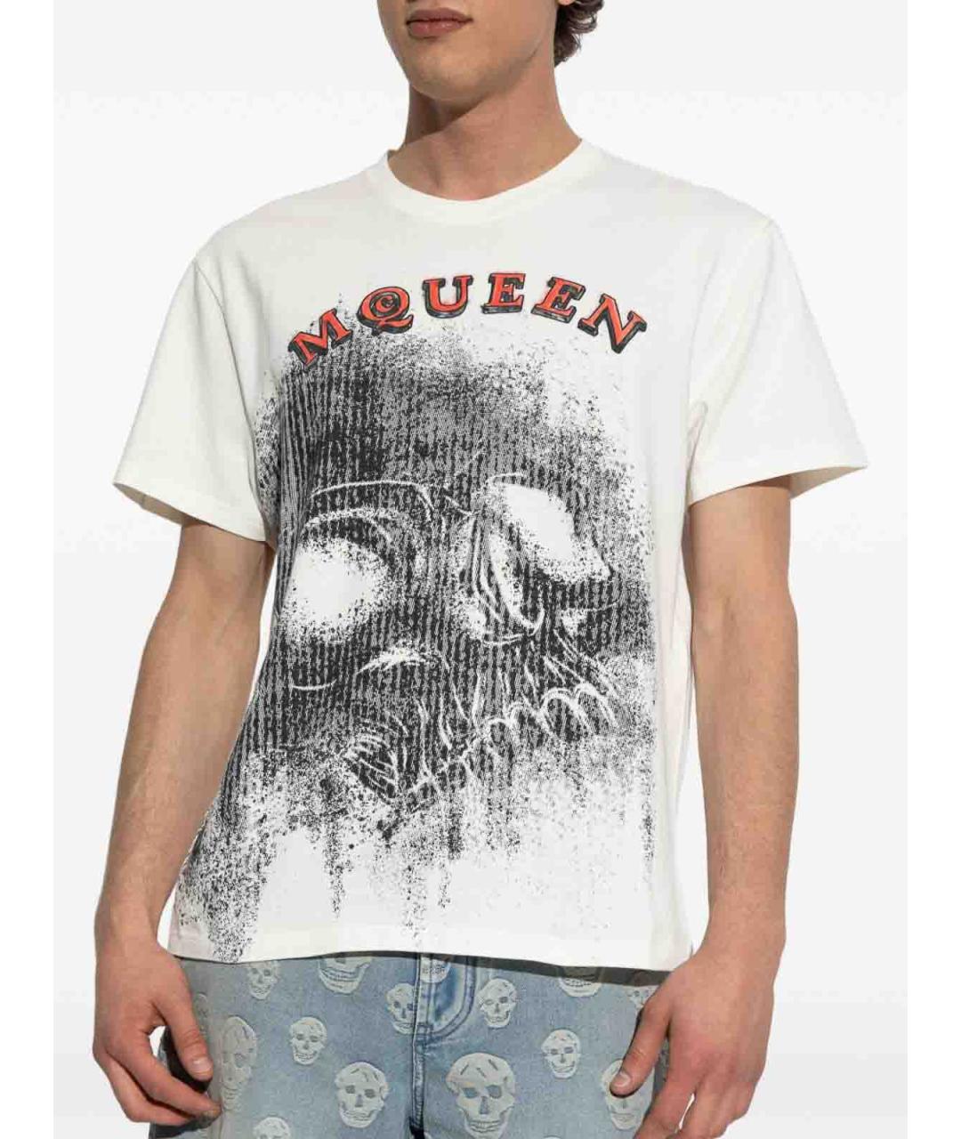 ALEXANDER MCQUEEN Белая хлопковая футболка, фото 2