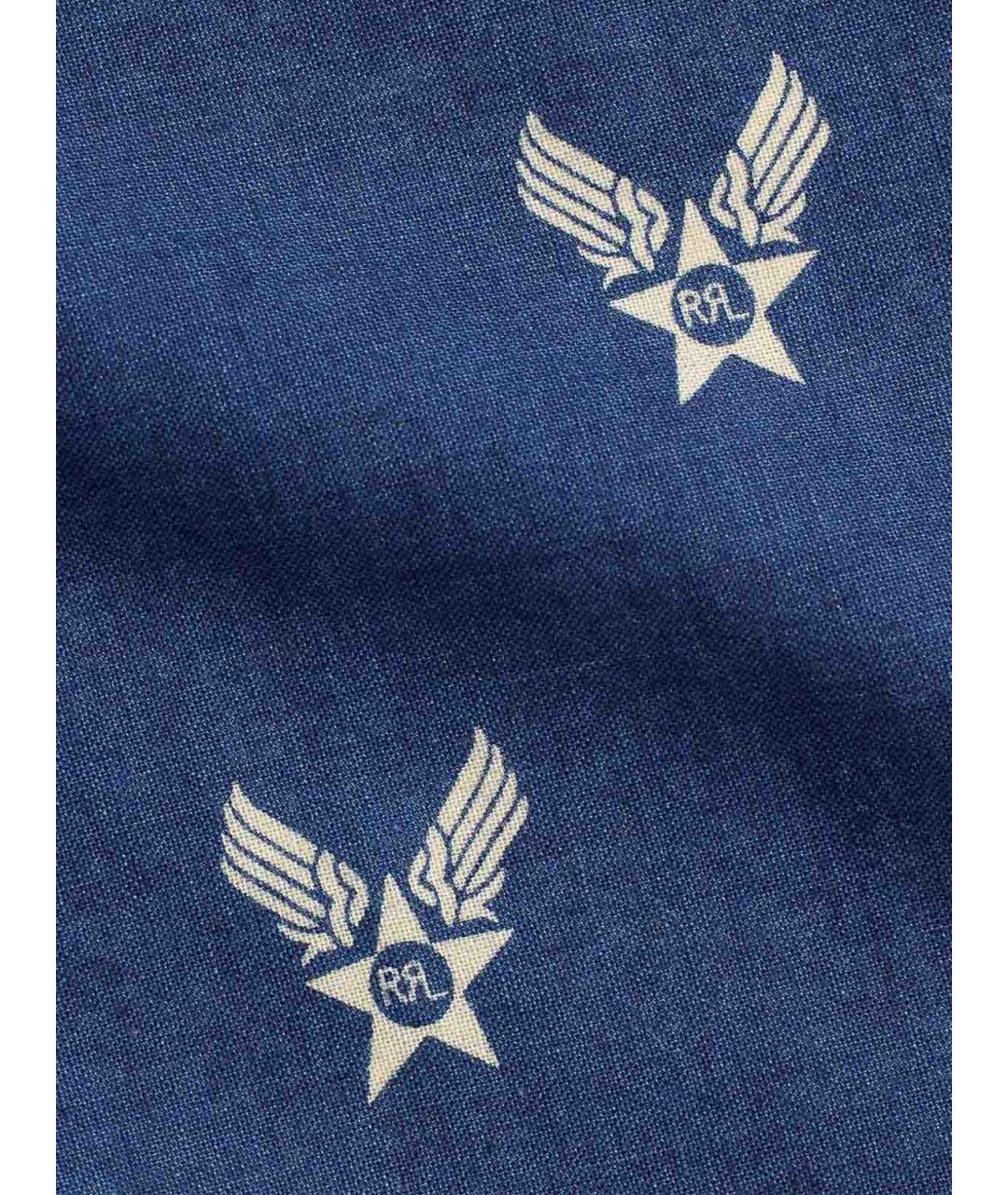 RALPH LAUREN Синий хлопковый шарф, фото 3