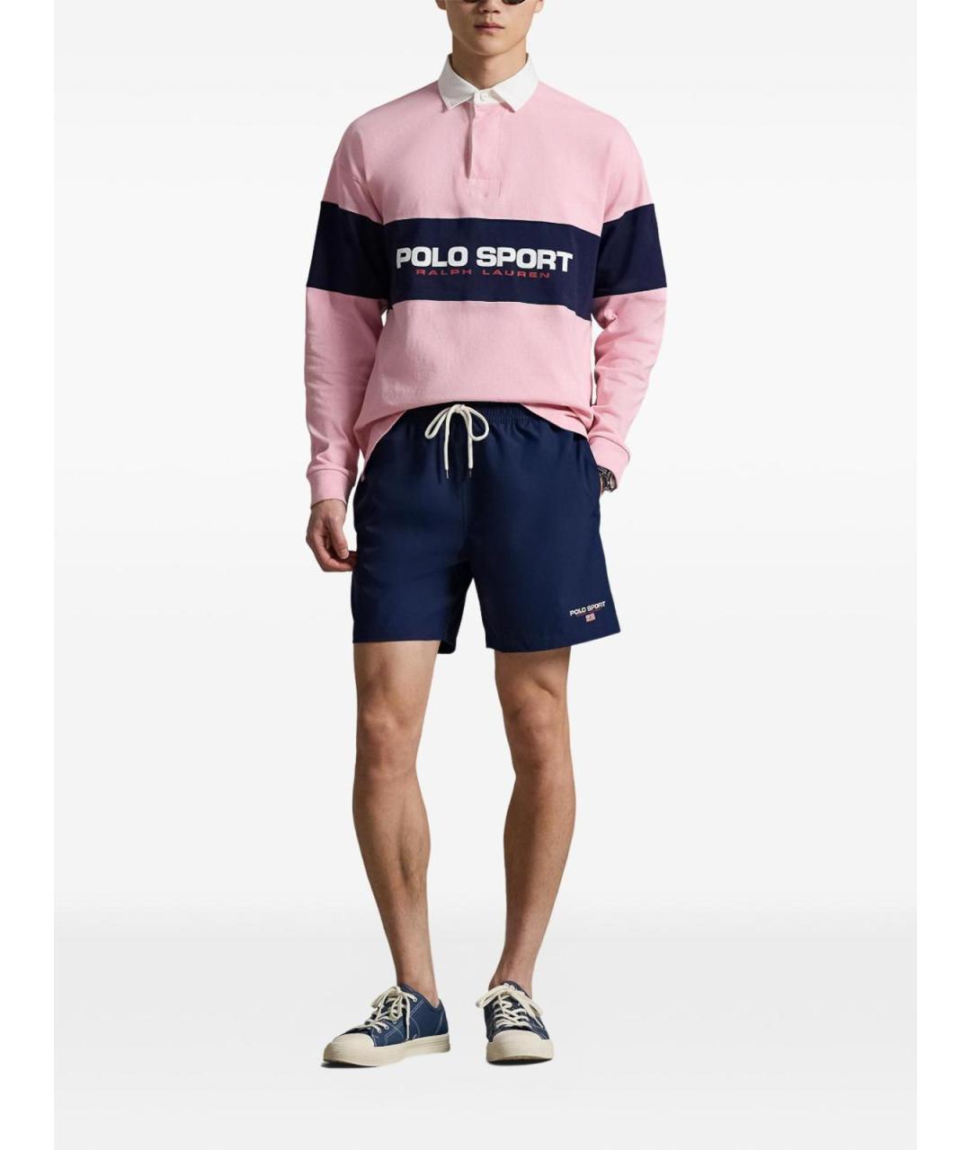 POLO RALPH LAUREN Синие полиэстеровые шорты, фото 2