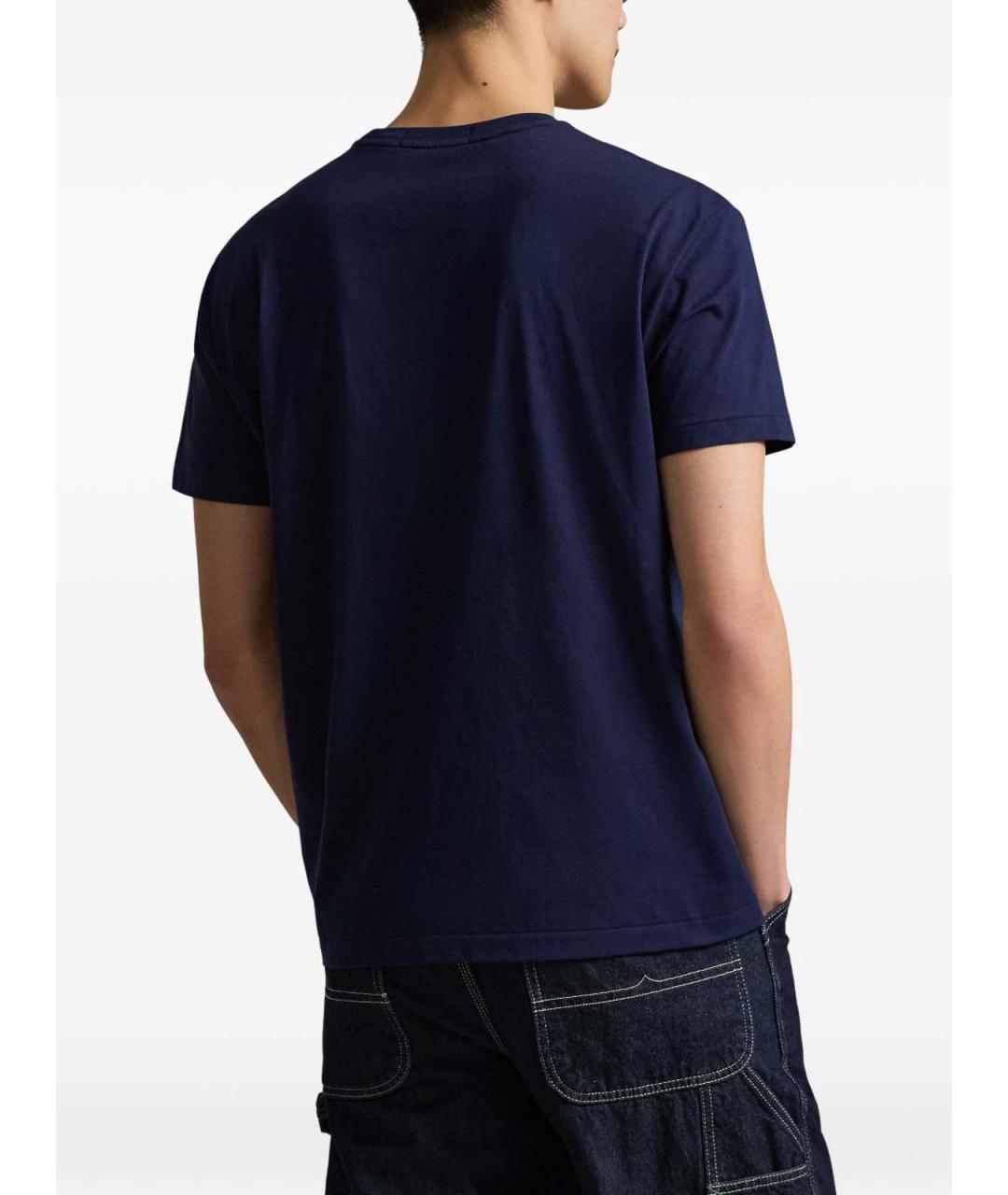 POLO RALPH LAUREN Синяя хлопковая футболка, фото 4