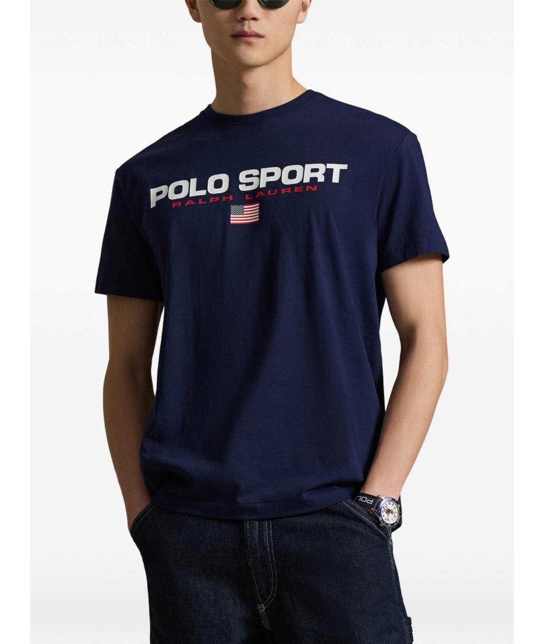 POLO RALPH LAUREN Синяя хлопковая футболка, фото 3