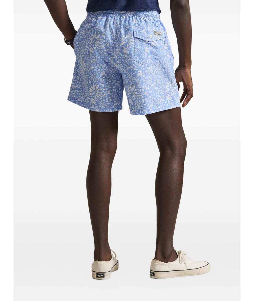 POLO RALPH LAUREN Голубые полиэстеровые плавки, фото 4