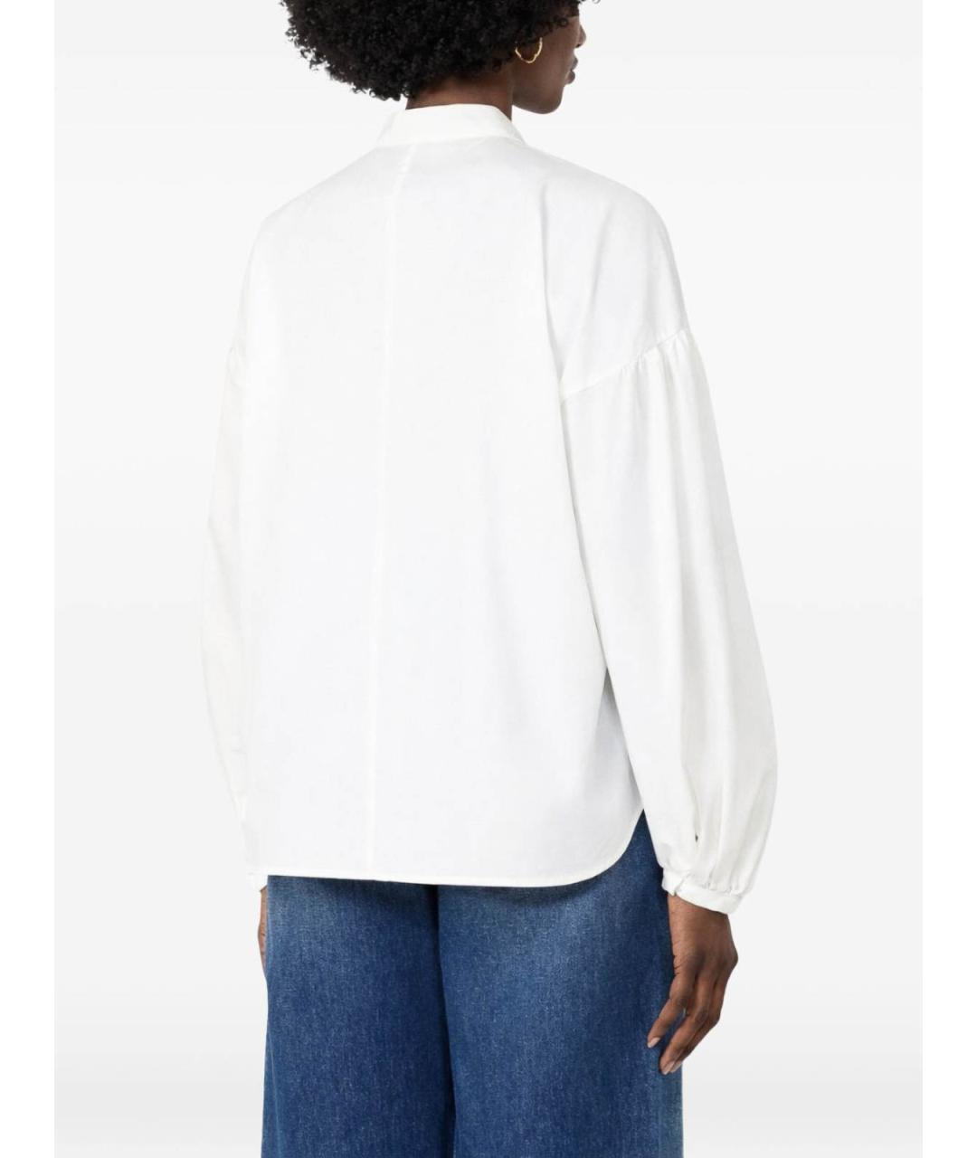 MAX MARA Белая хлопковая блузы, фото 3