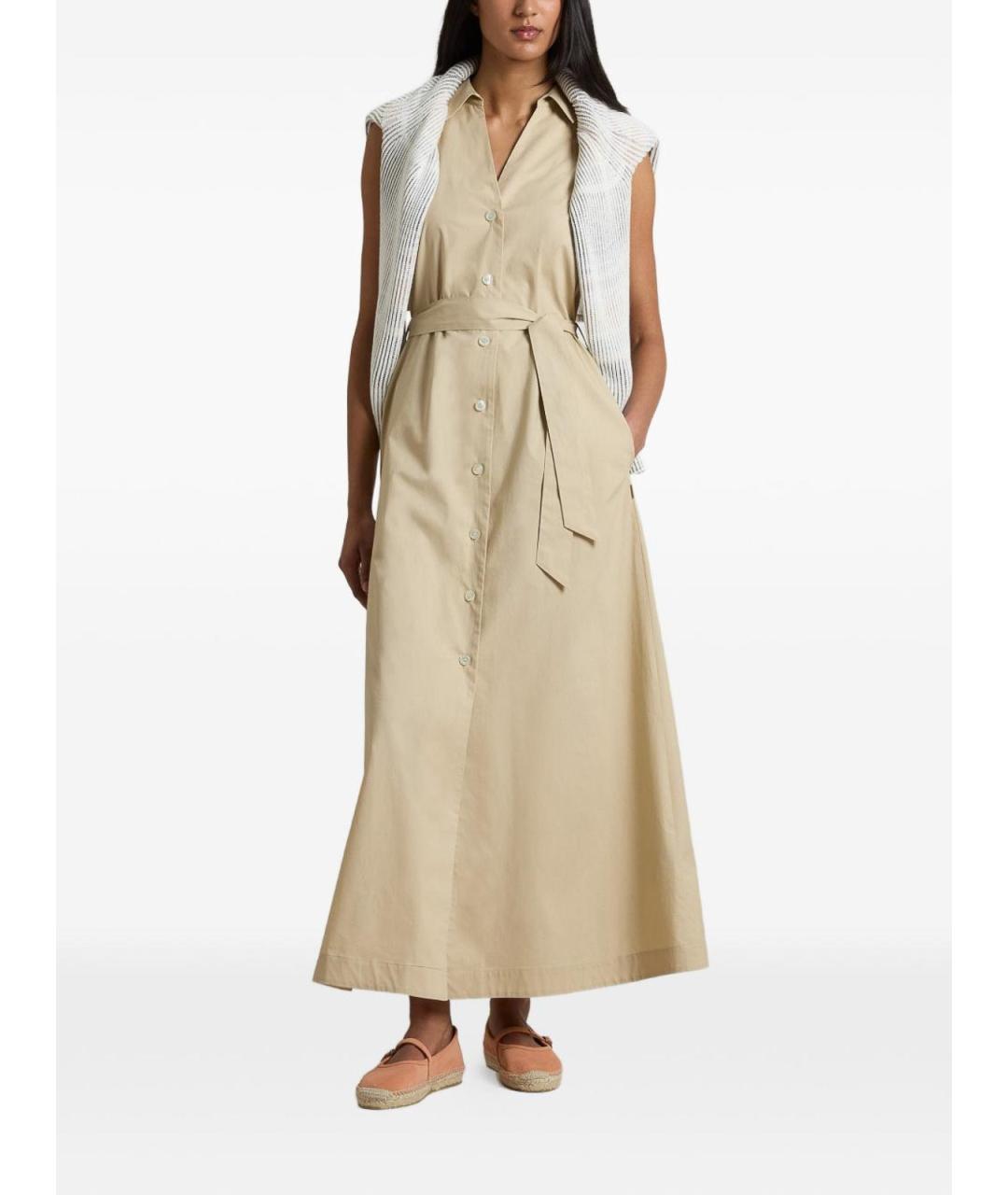 WOOLRICH Бежевое хлопковое повседневное платье, фото 2