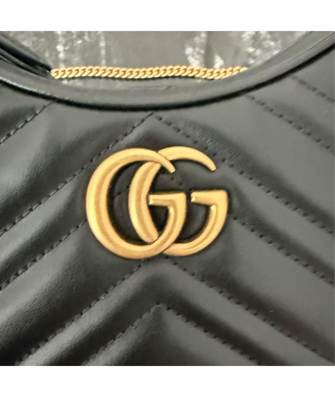 GUCCI Черная кожаная сумка с короткими ручками, фото 5