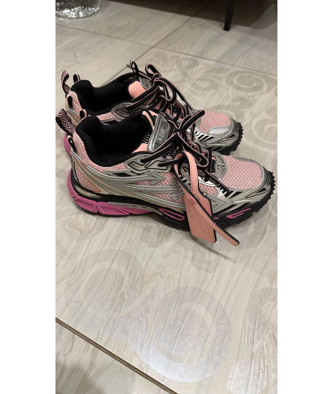 OFF-WHITE Розовые кроссовки из искусственной кожи, фото 7
