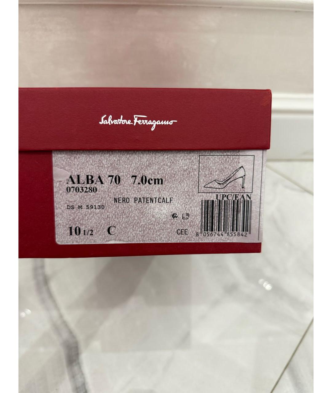 FERRAGAMO Черные туфли из лакированной кожи, фото 5