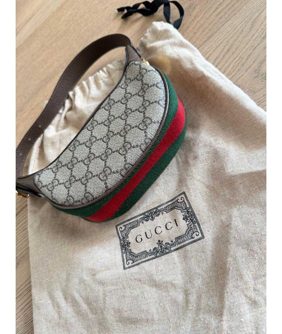GUCCI Коричневая кожаная сумка с короткими ручками, фото 2
