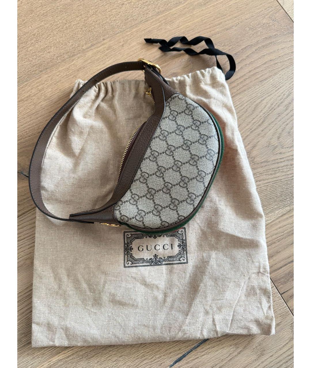 GUCCI Коричневая кожаная сумка с короткими ручками, фото 4