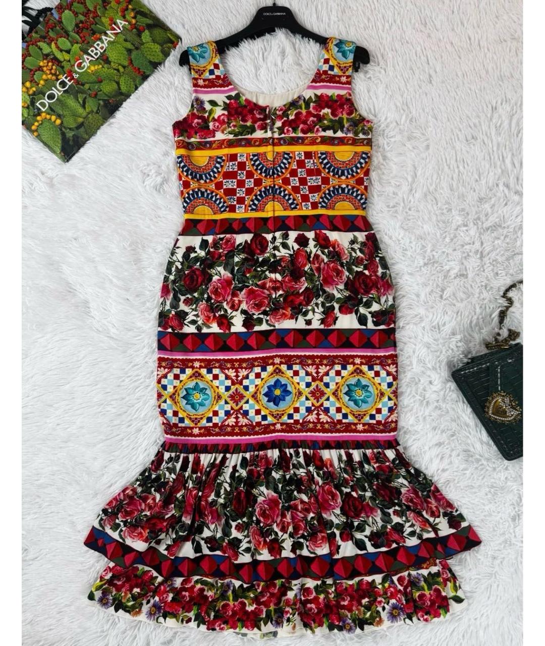 DOLCE&GABBANA Красное шелковое коктейльное платье, фото 4
