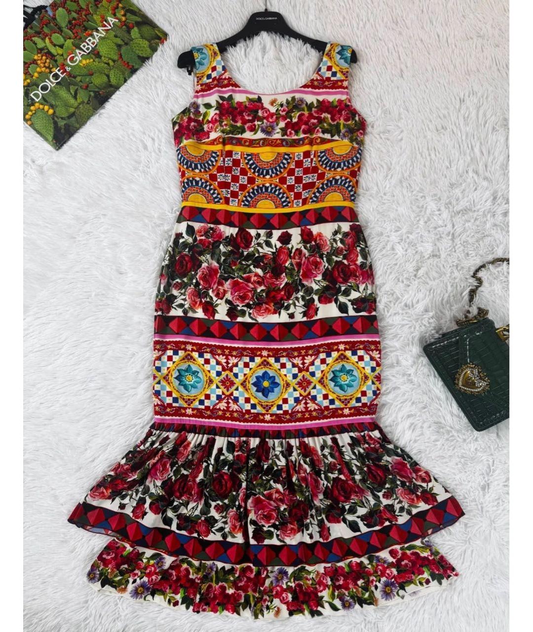 DOLCE&GABBANA Красное шелковое коктейльное платье, фото 3