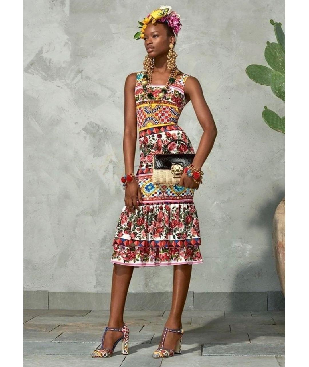 DOLCE&GABBANA Красное шелковое коктейльное платье, фото 2