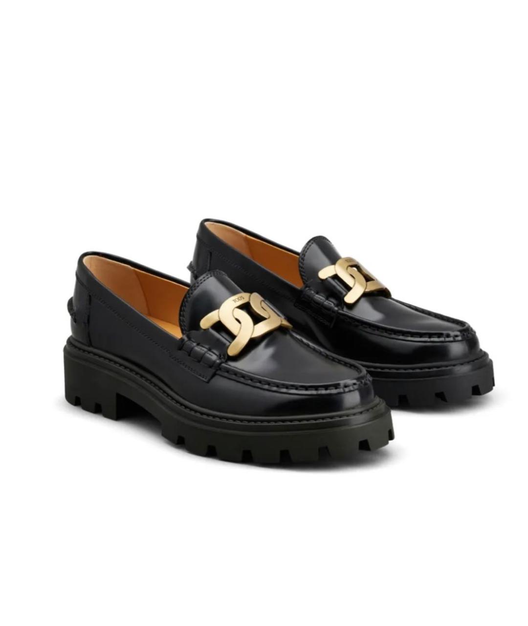 TOD'S Черные кожаные лоферы, фото 2