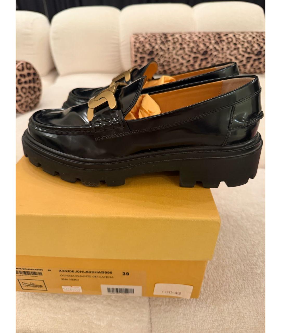 TOD'S Черные кожаные лоферы, фото 7