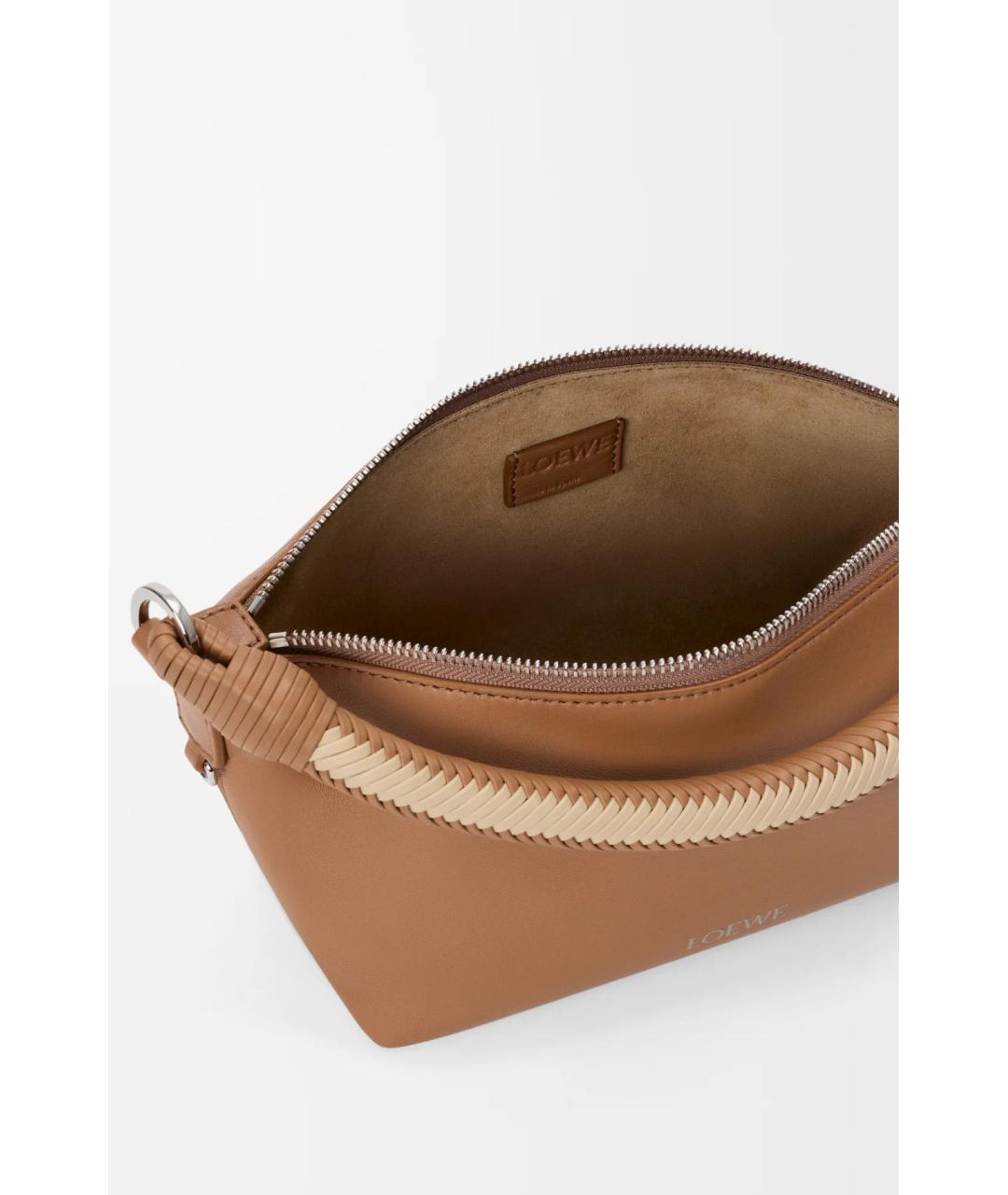 LOEWE Коричневая кожаная сумка через плечо, фото 5
