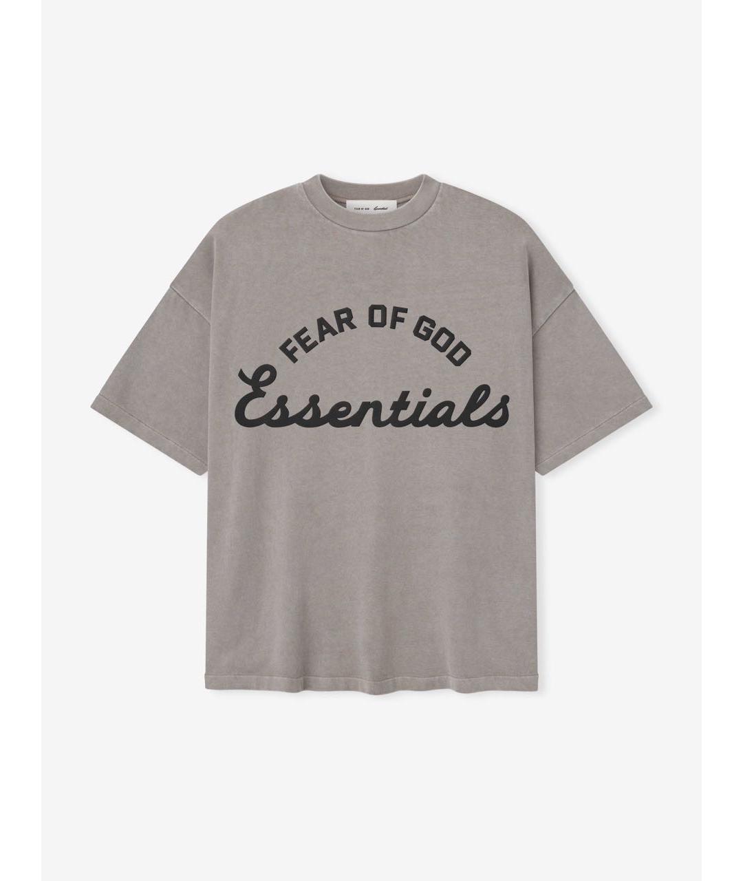 FEAR OF GOD ESSENTIALS Серая хлопковая футболка, фото 4