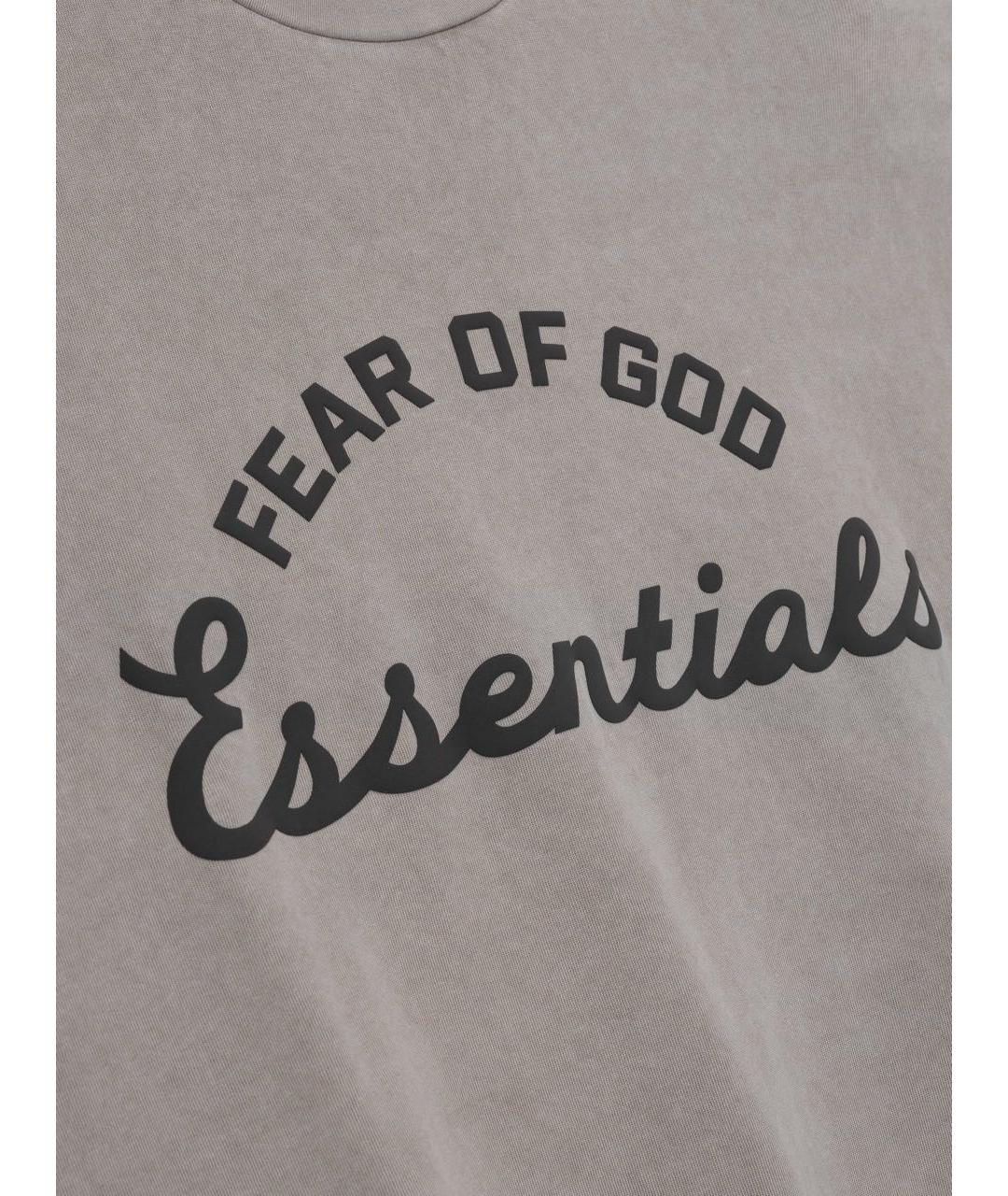 FEAR OF GOD ESSENTIALS Серая хлопковая футболка, фото 3