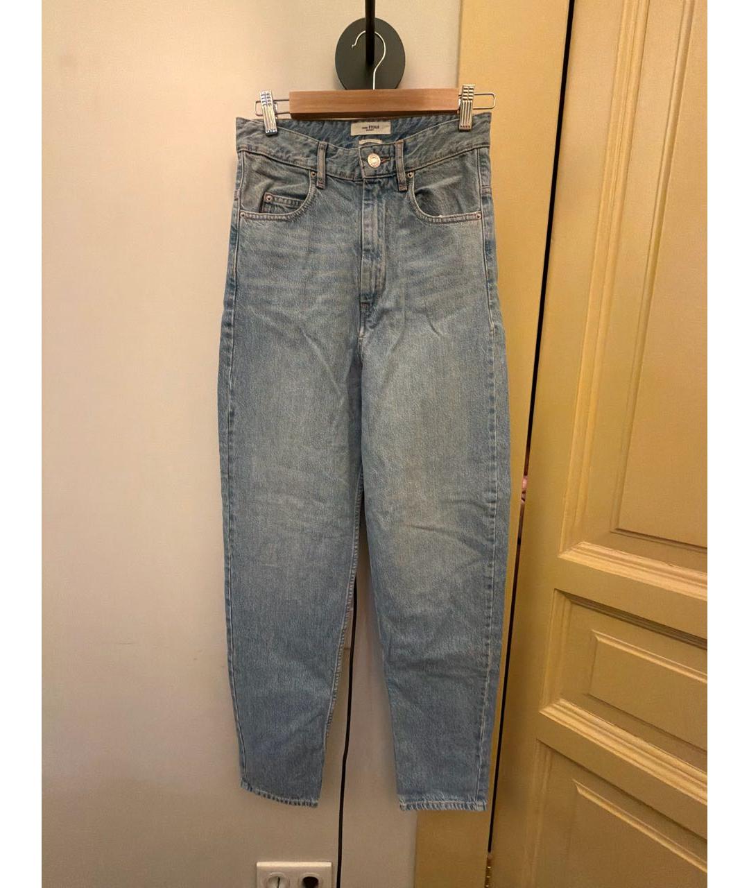 ISABEL MARANT ETOILE Голубые хлопковые джинсы слим, фото 5