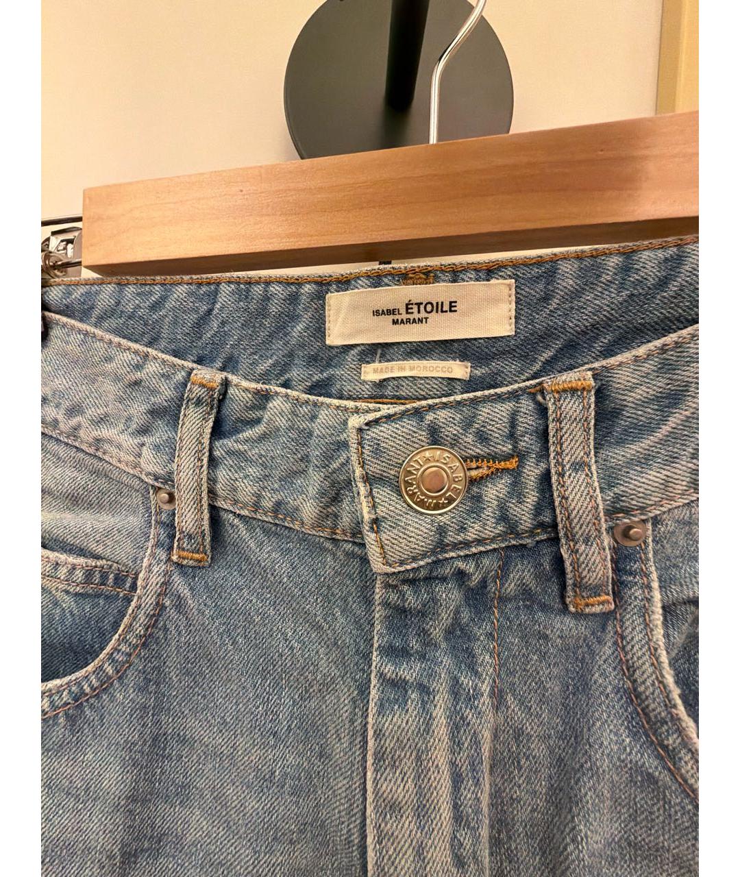 ISABEL MARANT ETOILE Голубые хлопковые джинсы слим, фото 3