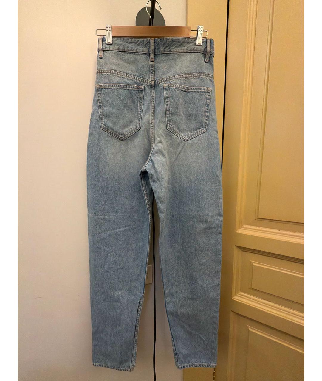 ISABEL MARANT ETOILE Голубые хлопковые джинсы слим, фото 2