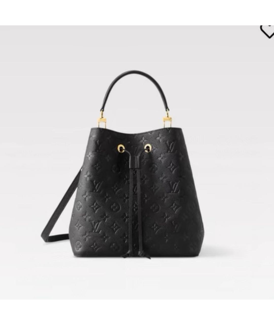LOUIS VUITTON Черная кожаная сумка через плечо, фото 6