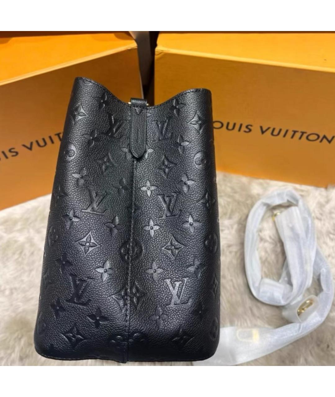 LOUIS VUITTON Черная кожаная сумка через плечо, фото 3