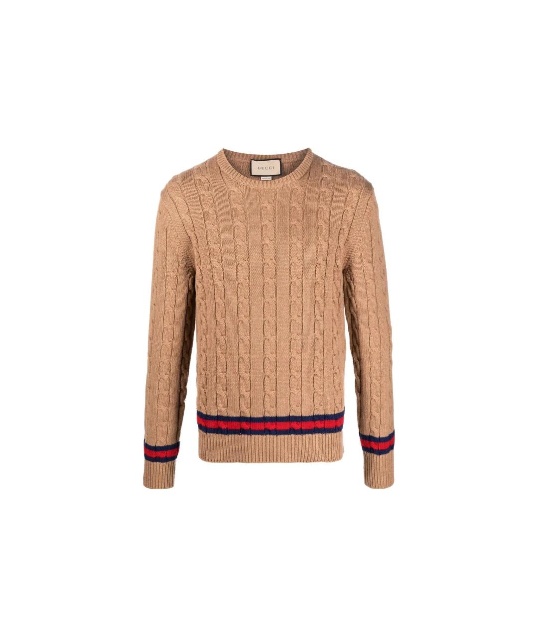GUCCI Коричневый кашемировый джемпер / свитер, фото 1