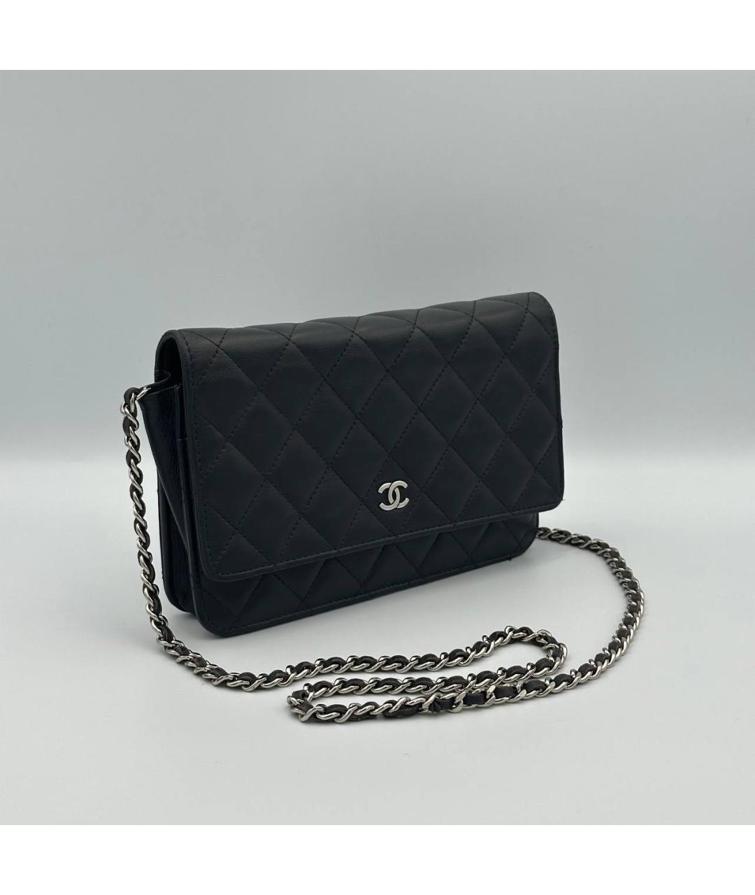 CHANEL Черная кожаная сумка через плечо, фото 4