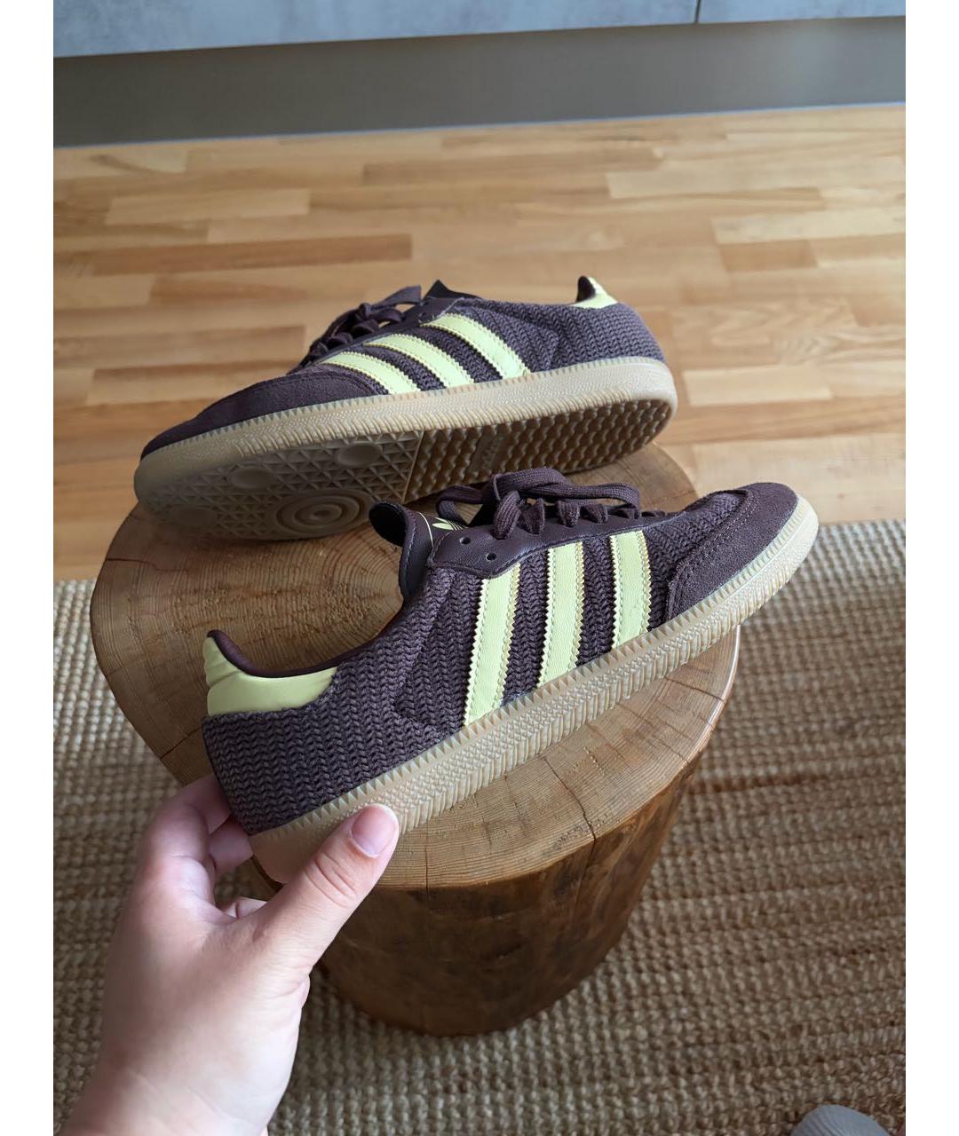 ADIDAS Коричневые текстильные кеды, фото 2