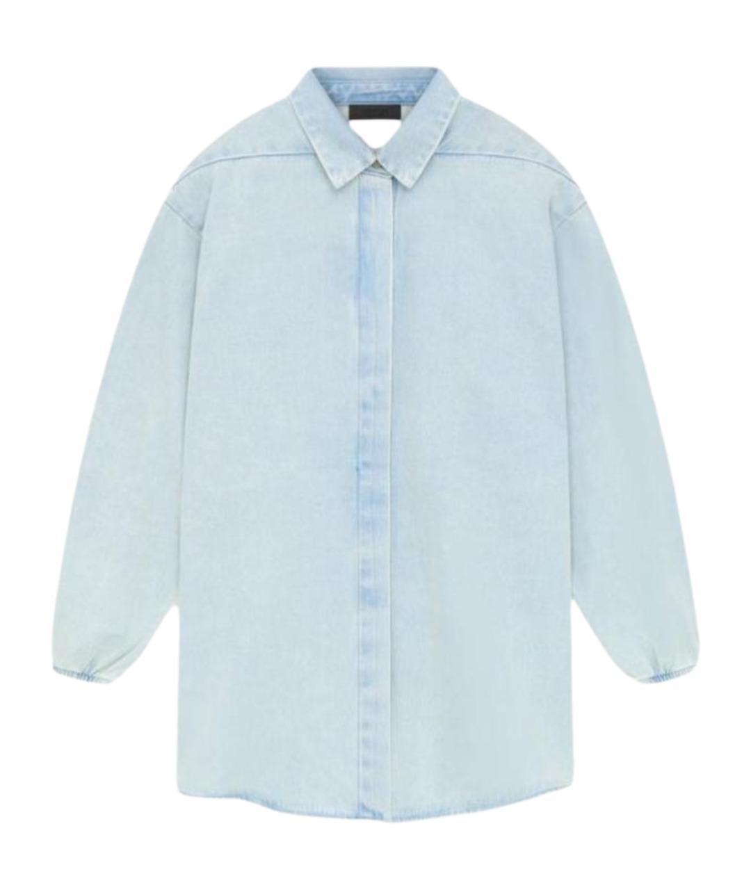 FEAR OF GOD ESSENTIALS Голубая деним рубашка, фото 1