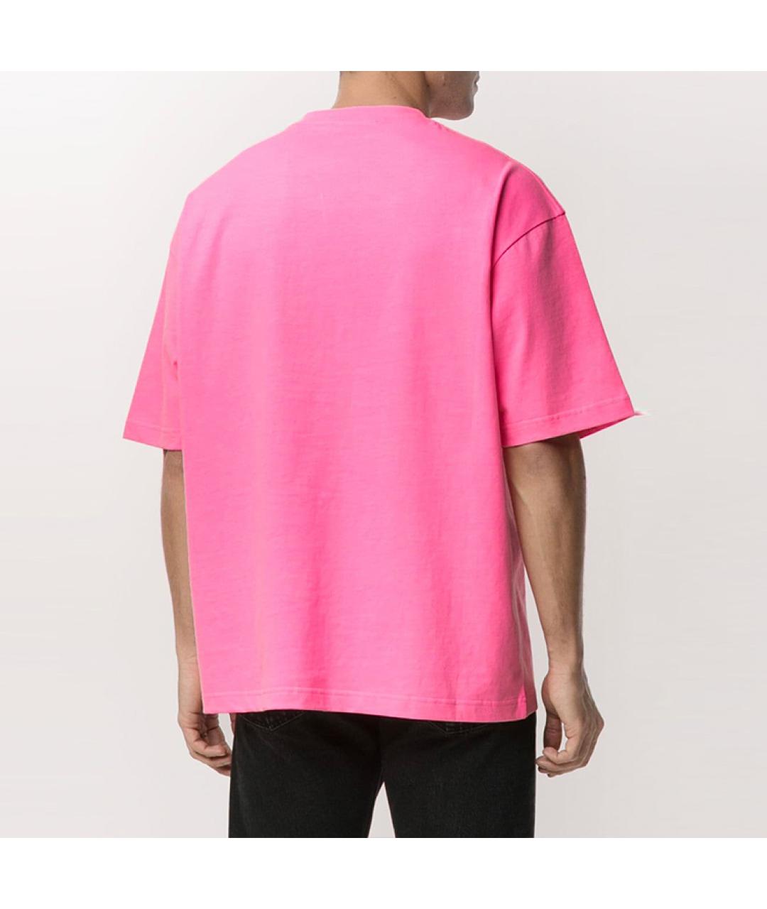 BALENCIAGA Розовая хлопковая футболка, фото 3