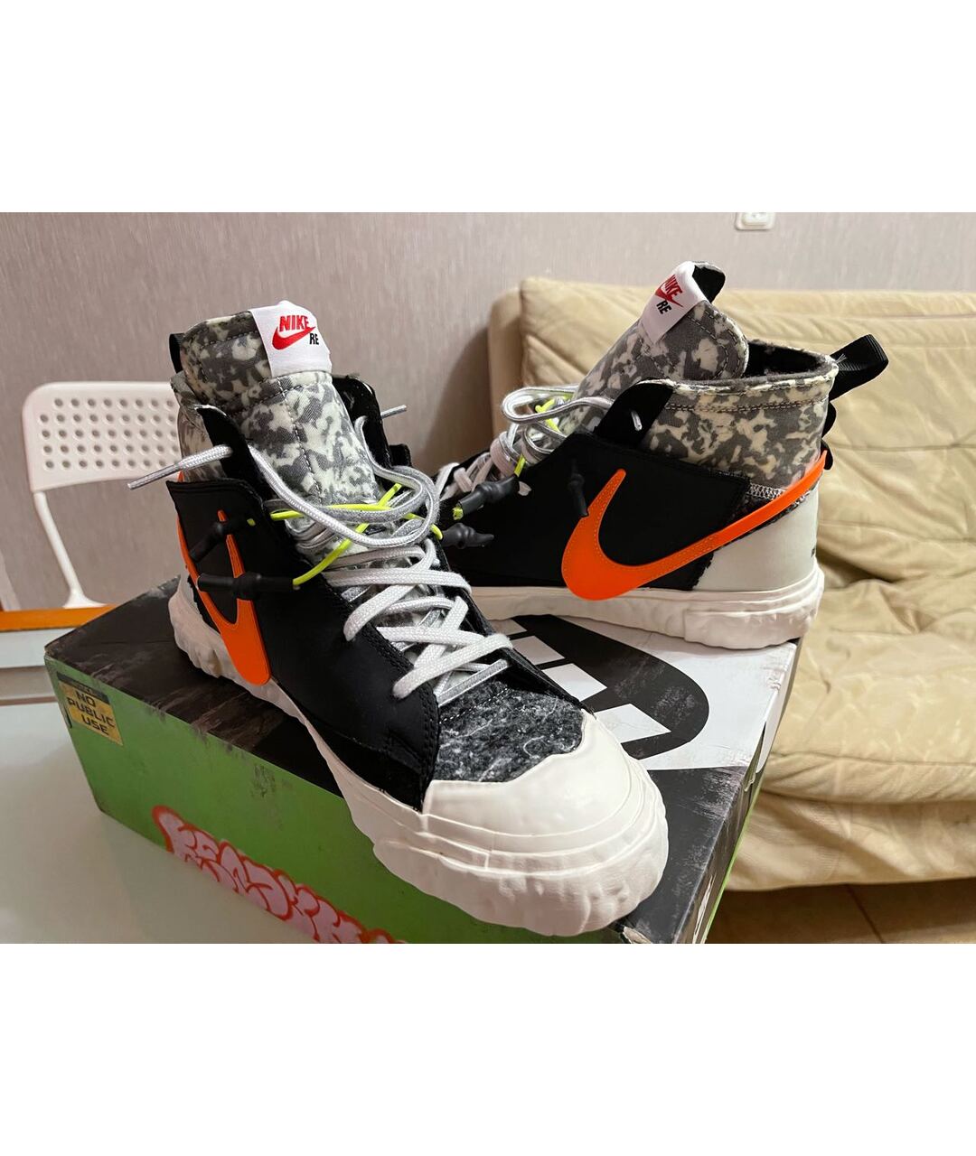 NIKE Черные резиновые высокие кроссовки / кеды, фото 5