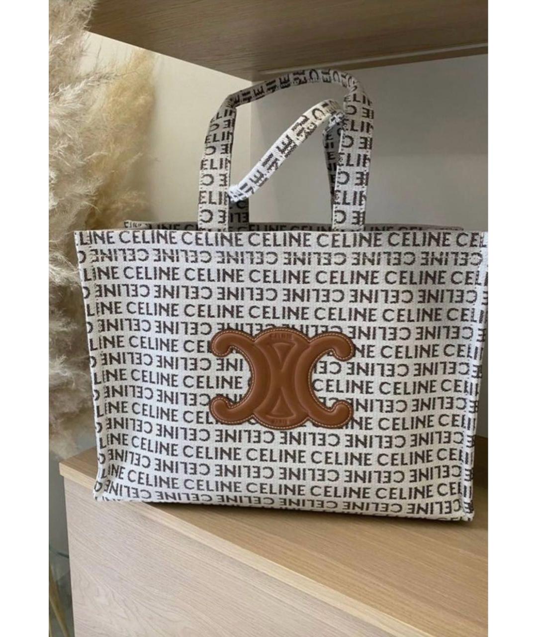 CELINE Белая сумка тоут, фото 6