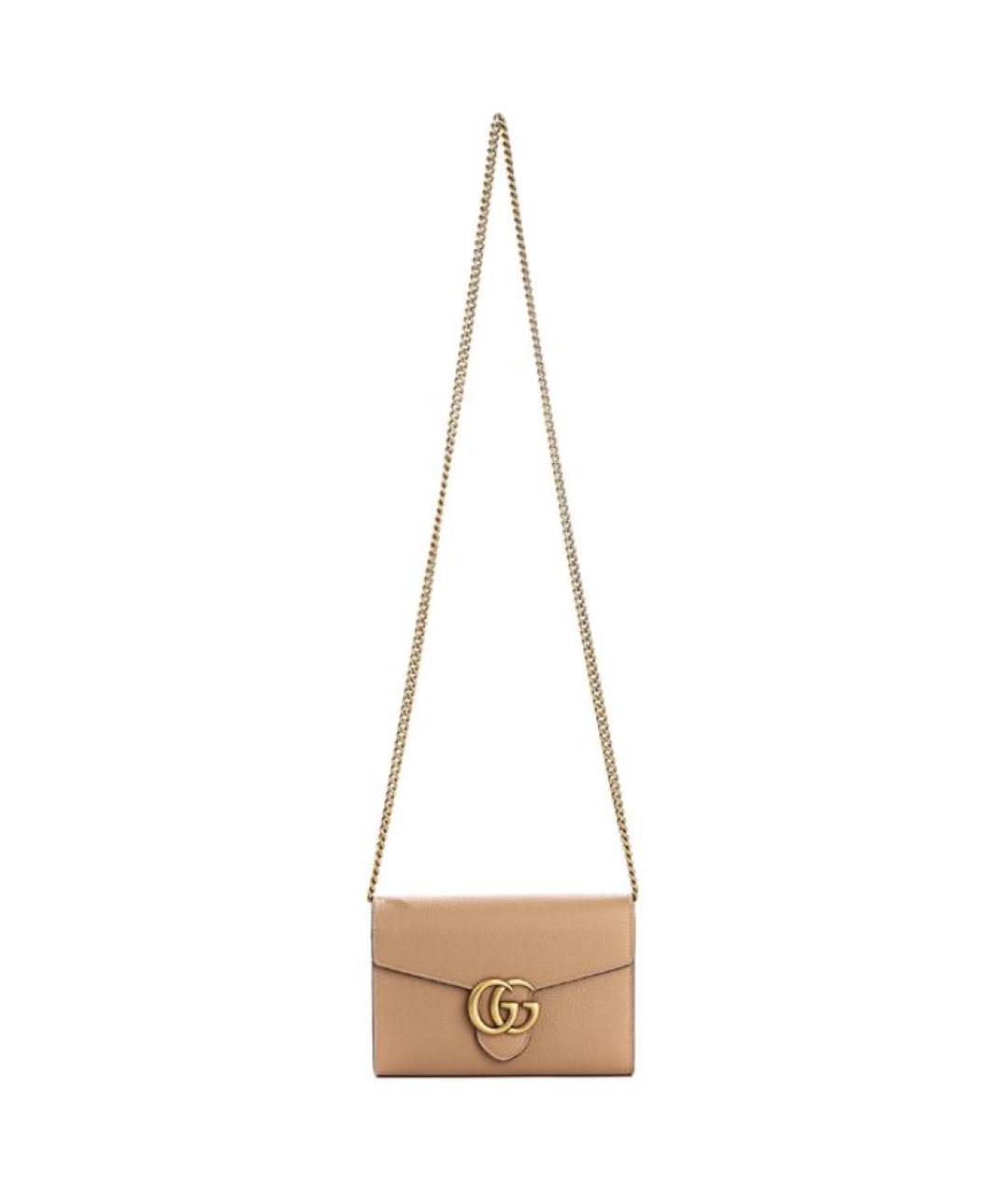 GUCCI Бежевая кожаная сумка через плечо, фото 5