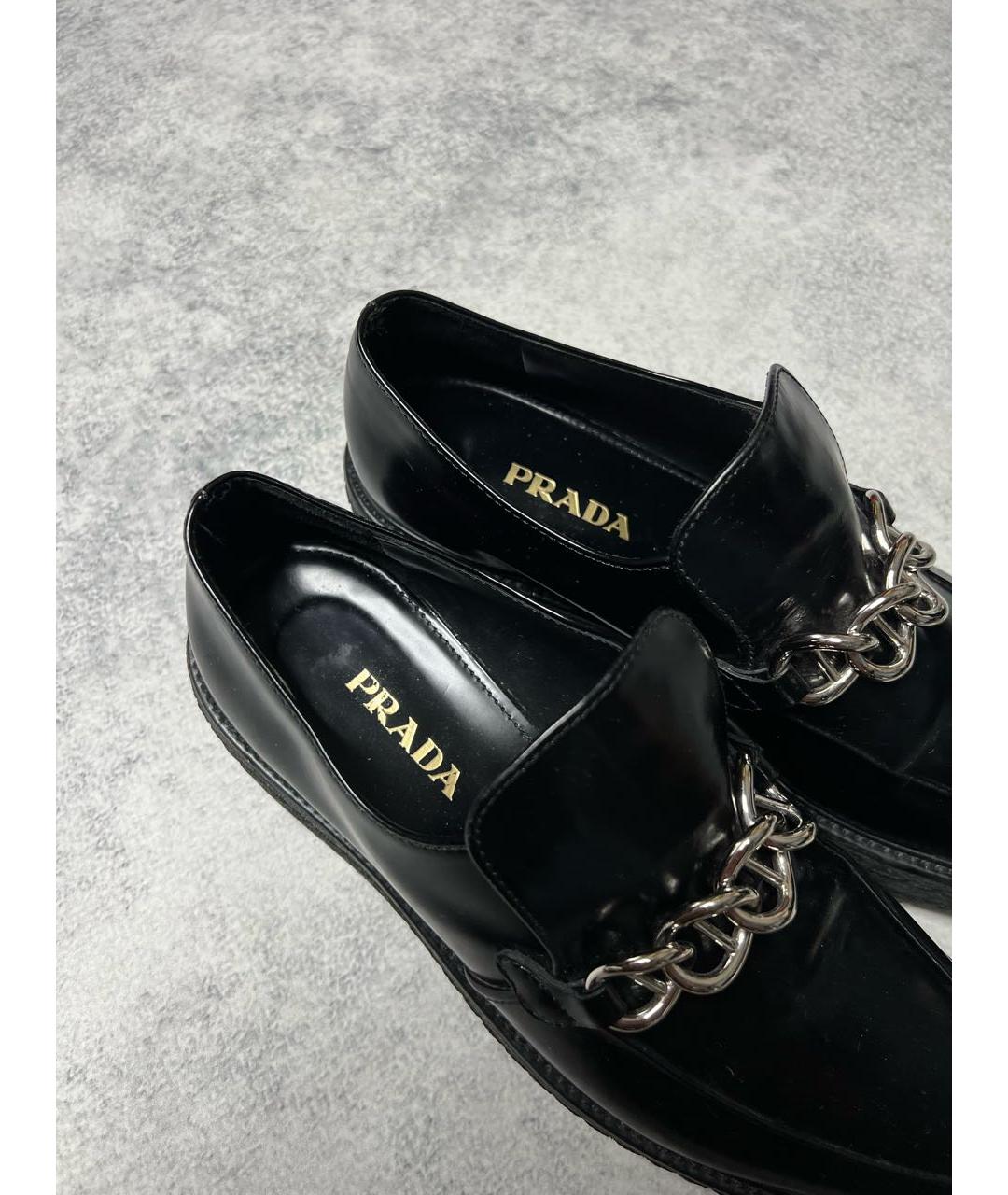PRADA Черные лоферы из лакированной кожи, фото 5