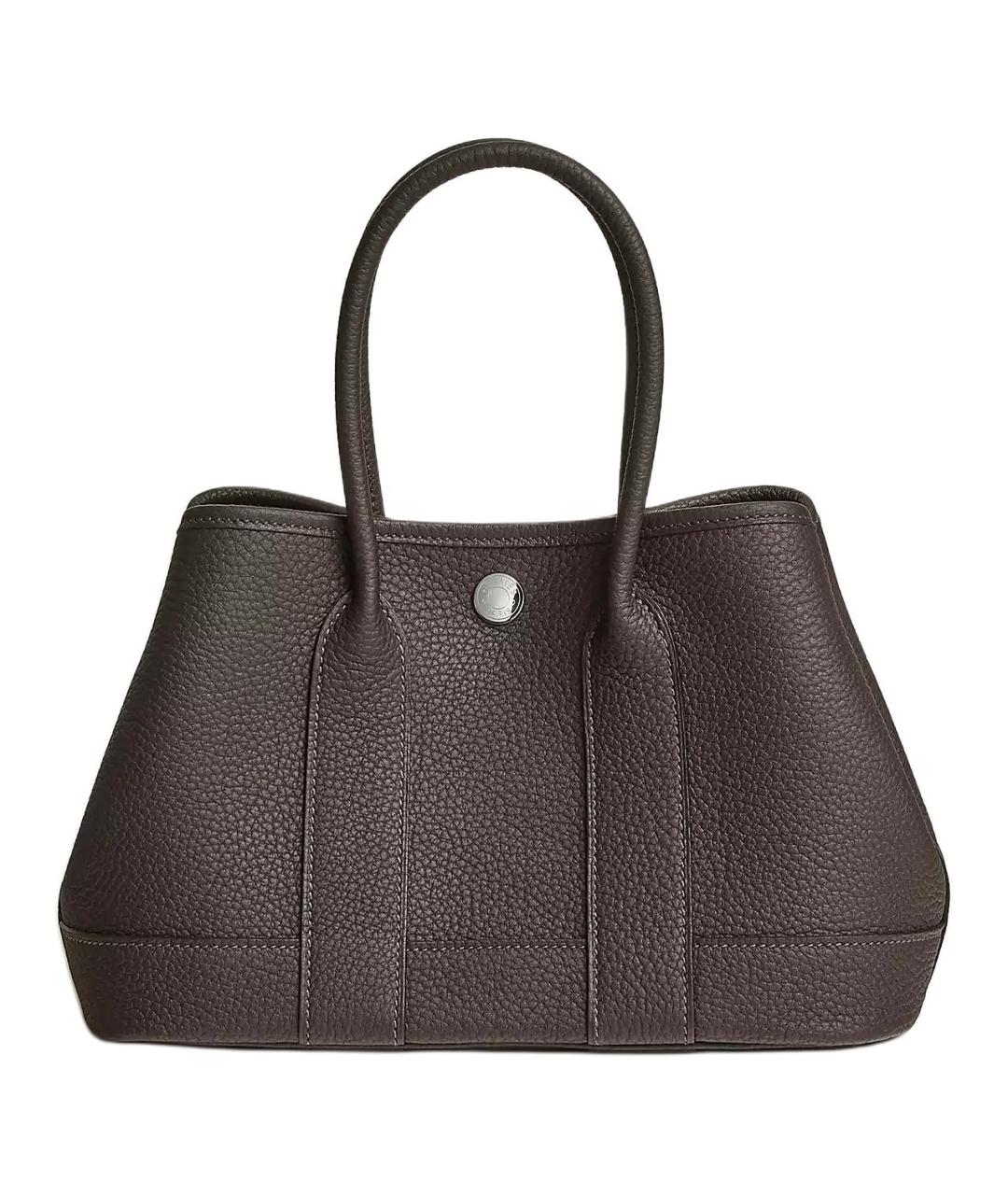 HERMES Коричневая кожаная сумка с короткими ручками, фото 1