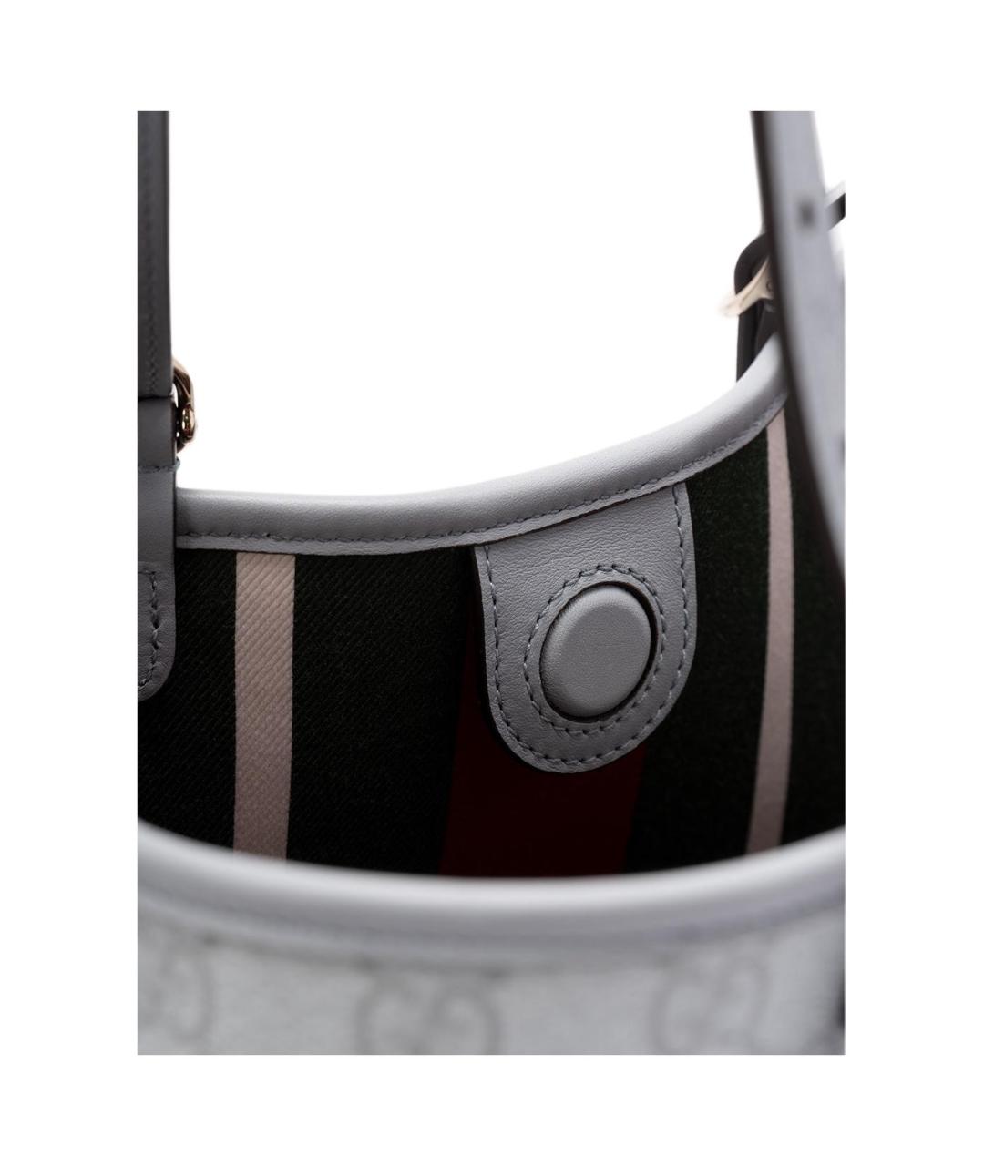 GUCCI Серая тканевая сумка тоут, фото 5