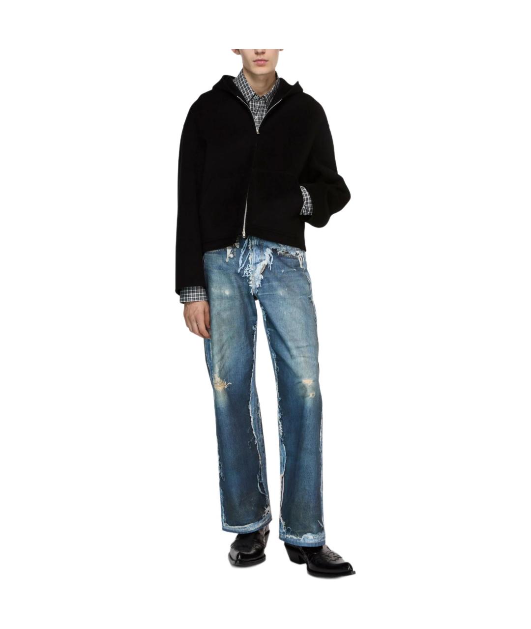 ACNE STUDIOS Синие хлопковые прямые джинсы, фото 2