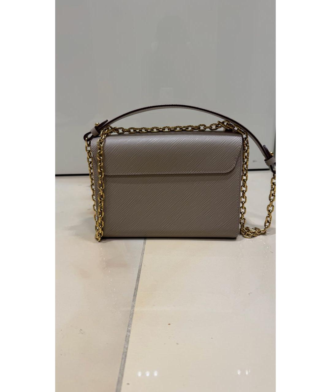 LOUIS VUITTON Бежевая кожаная сумка через плечо, фото 3