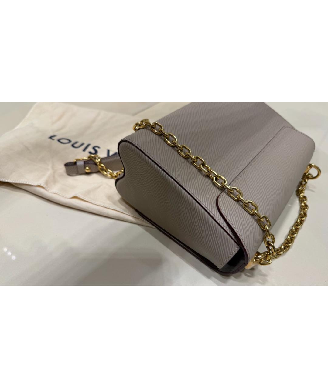 LOUIS VUITTON Бежевая кожаная сумка через плечо, фото 8