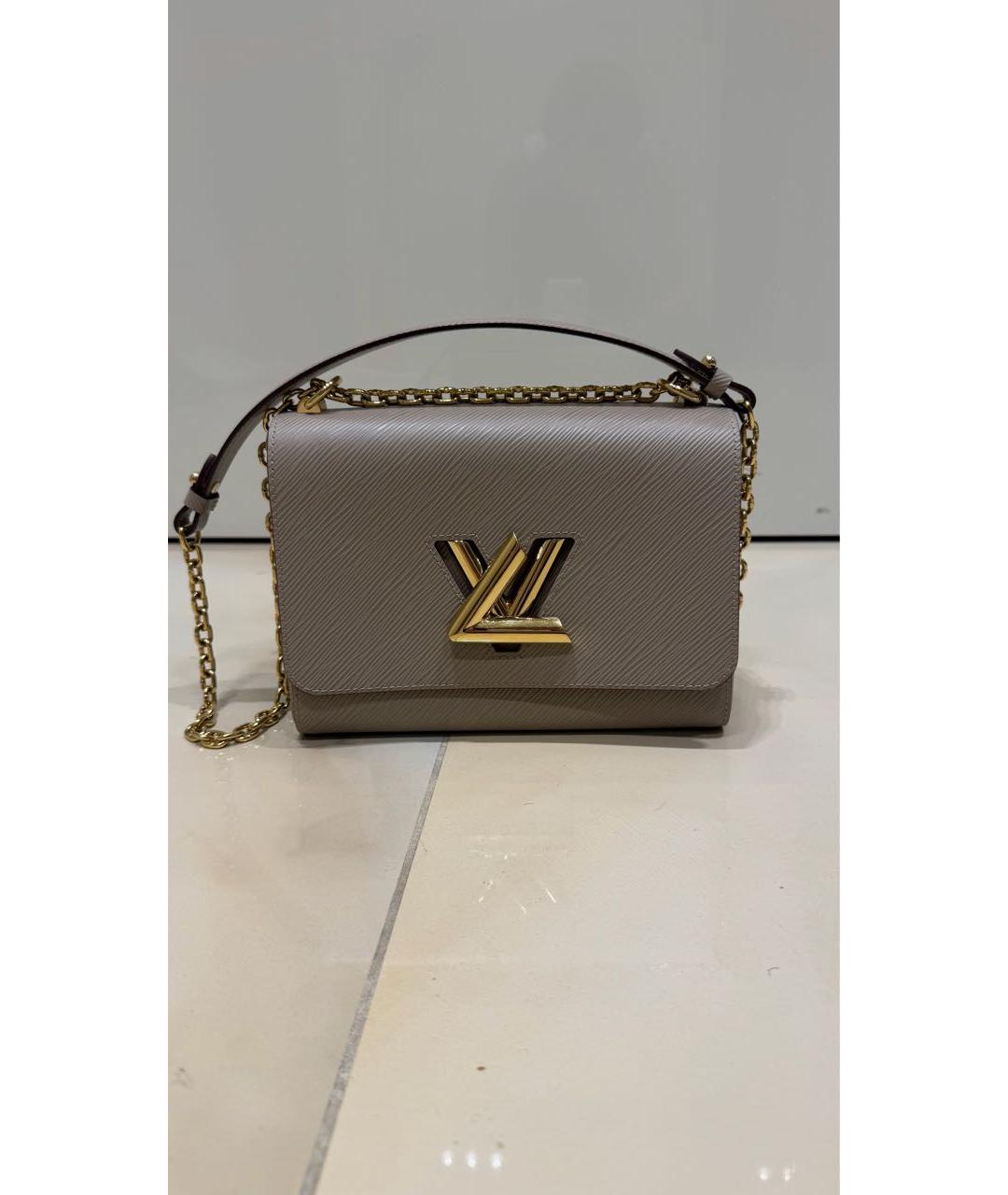 LOUIS VUITTON Бежевая кожаная сумка через плечо, фото 9